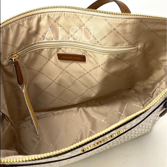 Michael Kors Ciara Large Top ZIP Tote Vanilla Le - Picture 7 of 8
